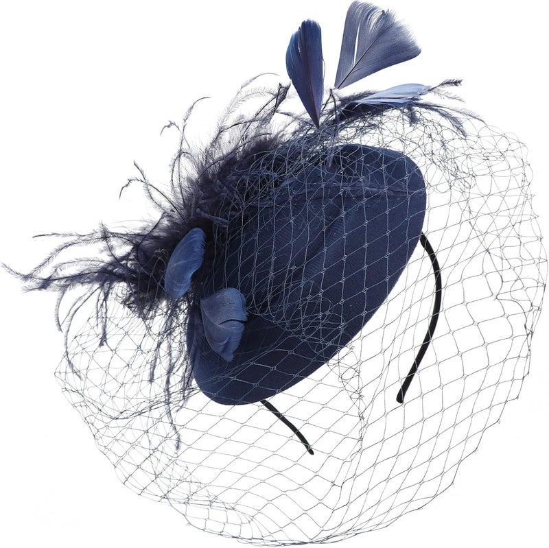 DRESHOW Fascinators Hat Feather Headband Women's Fascinators Tea Party Headwear with Clip Flower Head Band for Girls & Women - Image 2